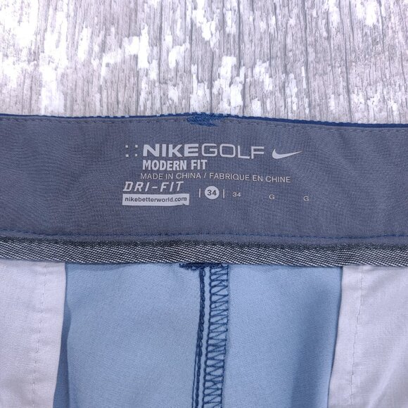 Nike Shorts Mens 34 Blue Tech Camo Modern Fit Tour Performance Bermuda Athletic - Picture 6 of 8